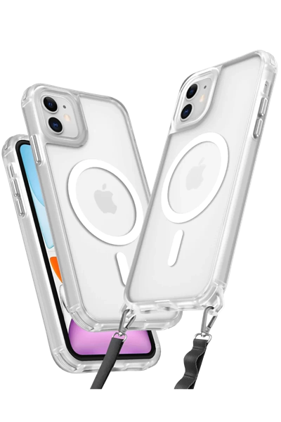 Apple iPhone 11 Kılıf Enka Magsafe Silikon Kılıf - Şeffaf