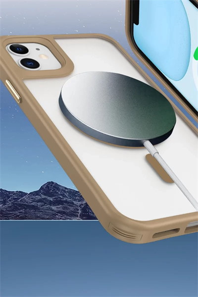 Apple iPhone 11 Kılıf Enka Magsafe Silikon Kılıf - Desert