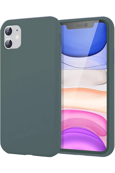 Apple iPhone 11 Kılıf First Silikon - Koyu Yeşil