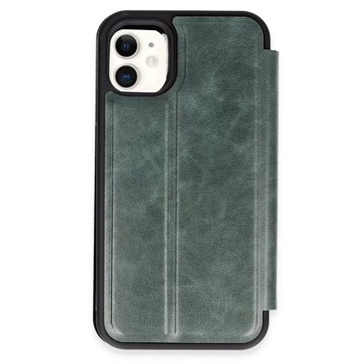 Apple iPhone 11 Kılıf Flip Cover - Koyu Yeşil