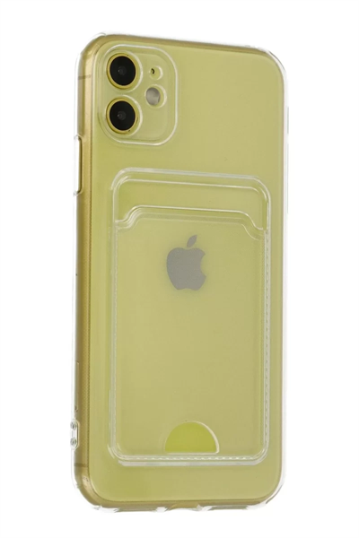 Apple iPhone 11 Kılıf Kart Şeffaf Silikon - Şeffaf