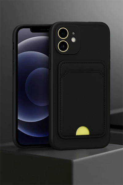 Apple iPhone 11 Kılıf Kelvin Kartvizitli Silikon - Koyu Yeşil