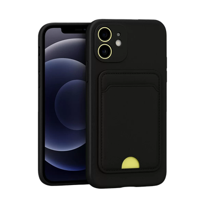 Apple iPhone 11 Kılıf Kelvin Kartvizitli Silikon - Siyah
