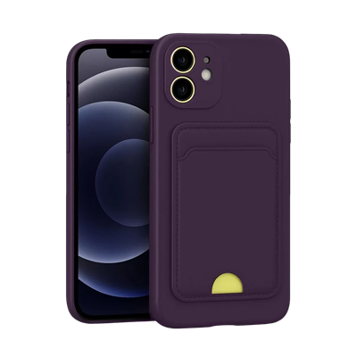 Apple iPhone 11 Kılıf Kelvin Kartvizitli Silikon - Derin Mor