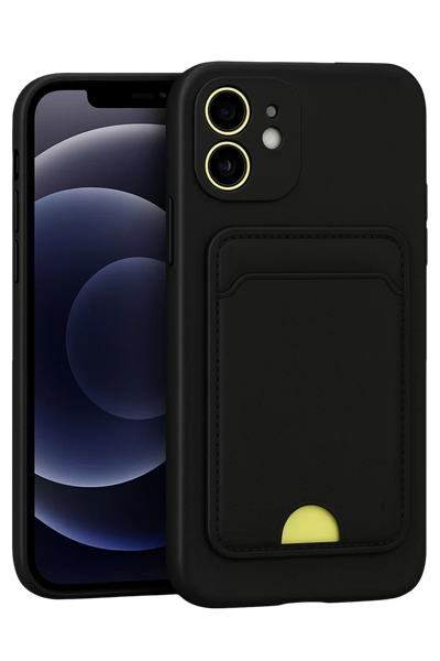 Apple iPhone 11 Kılıf Kelvin Kartvizitli Silikon - Siyah