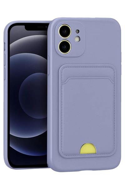 Apple iPhone 11 Kılıf Kelvin Kartvizitli Silikon - Lila