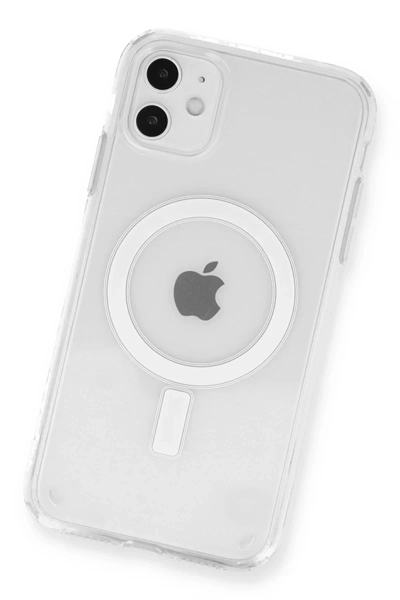 Apple iPhone 11 Kılıf Magneticsafe Şeffaf Silikon - Şeffaf