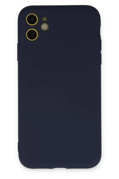 Apple iPhone 11 Kılıf Nano içi Kadife Silikon - Lacivert