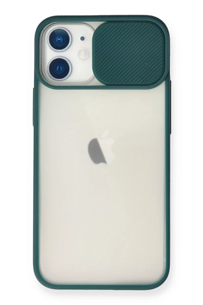 Apple iPhone 11 Kılıf Palm Buzlu Kamera Sürgülü Silikon - Yeşil