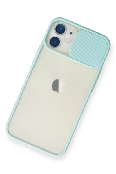 Apple iPhone 11 Kılıf Palm Buzlu Kamera Sürgülü Silikon - Turkuaz