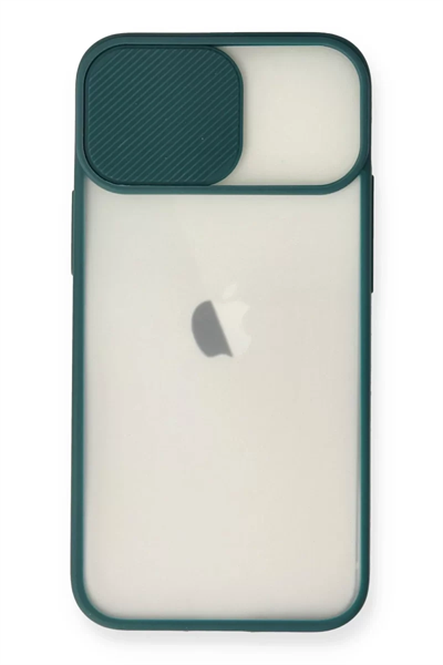 Apple iPhone 11 Kılıf Palm Buzlu Kamera Sürgülü Silikon - Yeşil