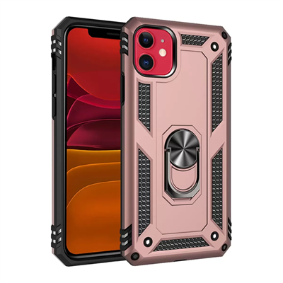 Apple iPhone 11 Kılıf Sofya Yüzüklü Silikon Kapak - Rose