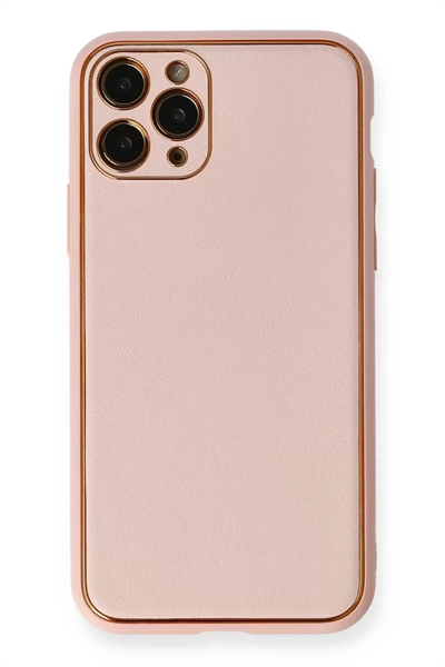 Apple iPhone 11 Pro Kılıf Coco Deri Silikon Kapak - Pembe