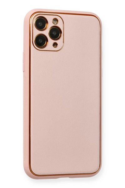 Apple iPhone 11 Pro Kılıf Coco Deri Silikon Kapak - Pembe