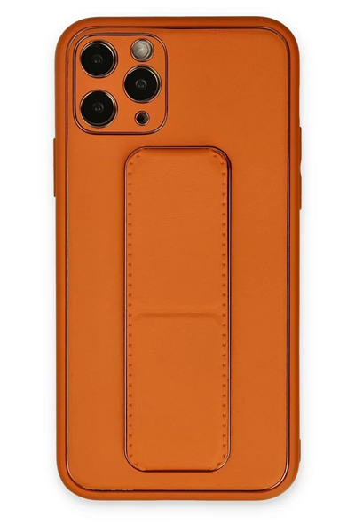 Apple iPhone 11 Pro Kılıf Coco Deri Standlı Kapak - Turuncu