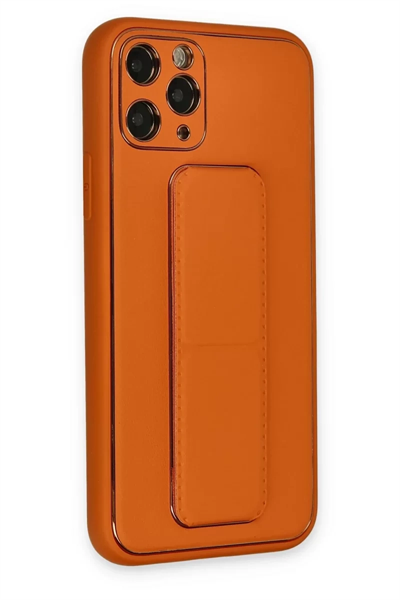 Apple iPhone 11 Pro Kılıf Coco Deri Standlı Kapak - Turuncu