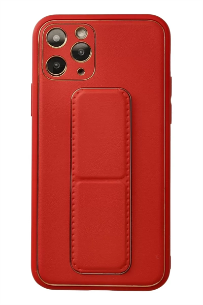Apple iPhone 11 Pro Kılıf Coco Deri Standlı Kapak - Kırmızı