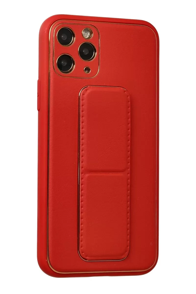 Apple iPhone 11 Pro Kılıf Coco Deri Standlı Kapak - Kırmızı
