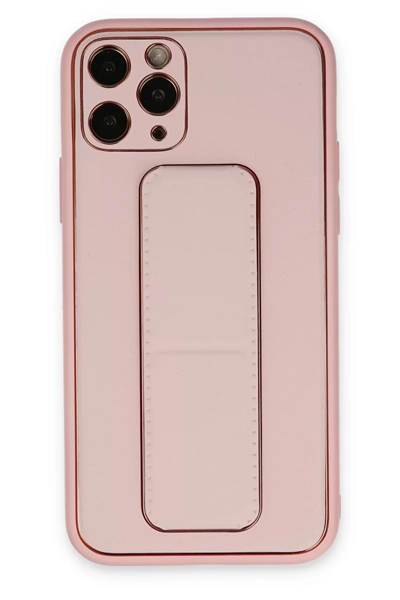 Apple iPhone 11 Pro Kılıf Coco Deri Standlı Kapak - Pembe