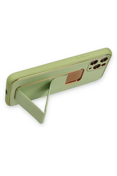 Apple iPhone 11 Pro Kılıf Coco Deri Standlı Kapak - Su Yeşili