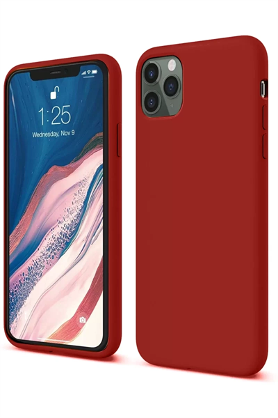 Apple iPhone 11 Pro Kılıf First Silikon - Bordo