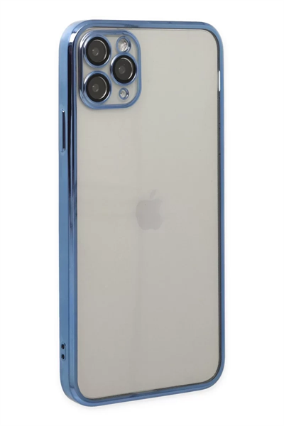 Apple iPhone 11 Pro Kılıf Lensli Silikon - Açık Mavi