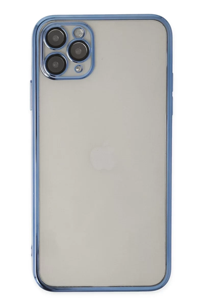 Apple iPhone 11 Pro Kılıf Lensli Silikon - Açık Mavi