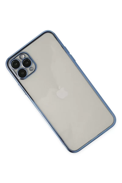 Apple iPhone 11 Pro Kılıf Lensli Silikon - Açık Mavi