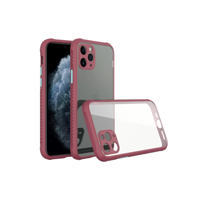 Apple iPhone 11 Pro Kılıf Miami Şeffaf Silikon - Fuşya