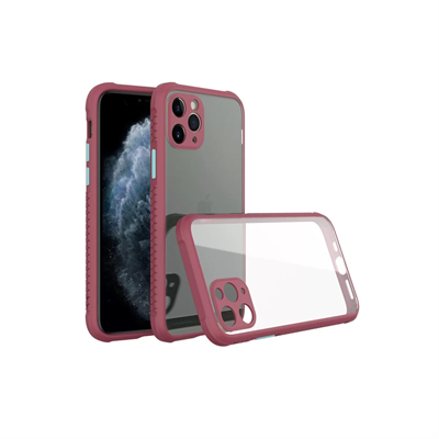 Apple iPhone 11 Pro Kılıf Miami Şeffaf Silikon - Fuşya
