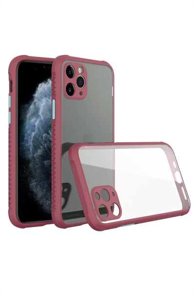 Apple iPhone 11 Pro Kılıf Miami Şeffaf Silikon - Fuşya