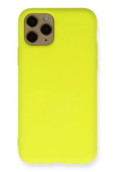 Apple iPhone 11 Pro Kılıf Nano içi Kadife Silikon - Sarı