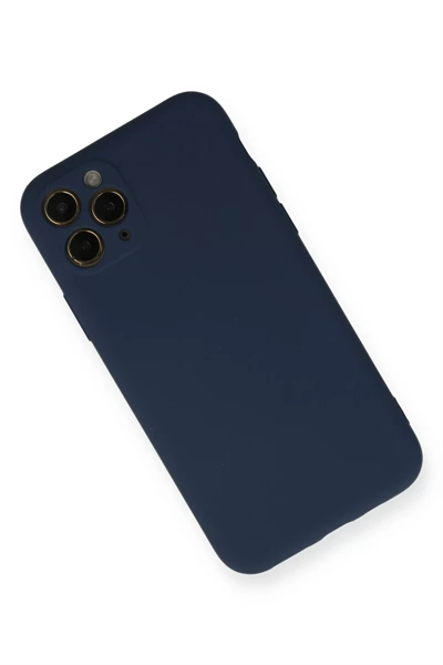 Apple iPhone 11 Pro Kılıf Nano içi Kadife Silikon - Lacivert