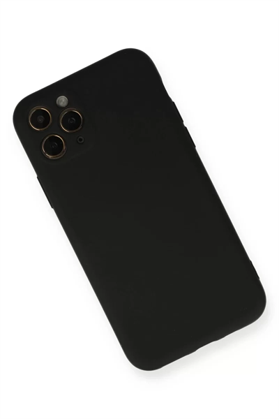 Apple iPhone 11 Pro Kılıf Nano içi Kadife Silikon - Siyah