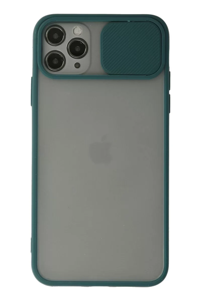 Apple iPhone 11 Pro Kılıf Palm Buzlu Kamera Sürgülü Silikon - Yeşil