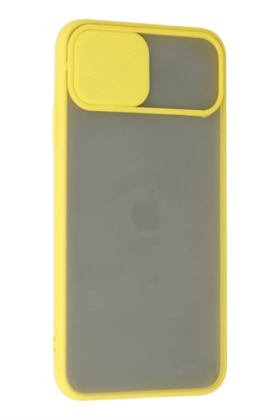Apple iPhone 11 Pro Kılıf Palm Buzlu Kamera Sürgülü Silikon - Sarı