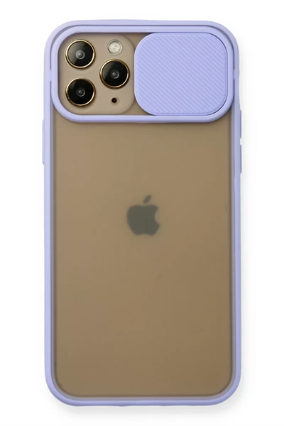 Apple iPhone 11 Pro Kılıf Palm Buzlu Kamera Sürgülü Silikon - Lila