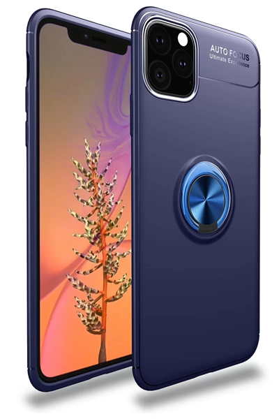 Apple iPhone 11 Pro Kılıf Range Yüzüklü Silikon - Mavi