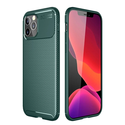 Apple iPhone 11 Pro Max Kılıf Auto Focus Karbon Kapak - Yeşil