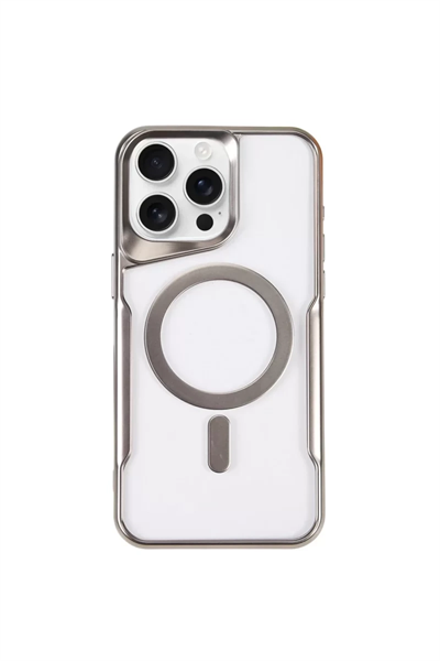 Apple iPhone 11 Pro Max Kılıf Boyi Magsafe Silikon Kapak - Gümüş