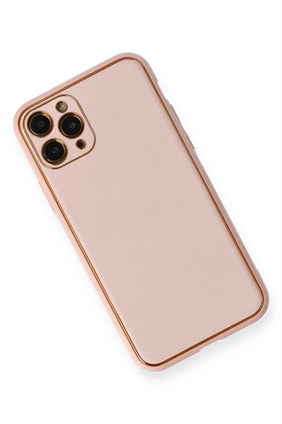 Apple iPhone 11 Pro Max Kılıf Coco Deri Silikon Kapak - Pembe