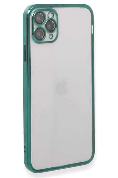 Apple iPhone 11 Pro Max Kılıf Lensli Silikon - Yeşil