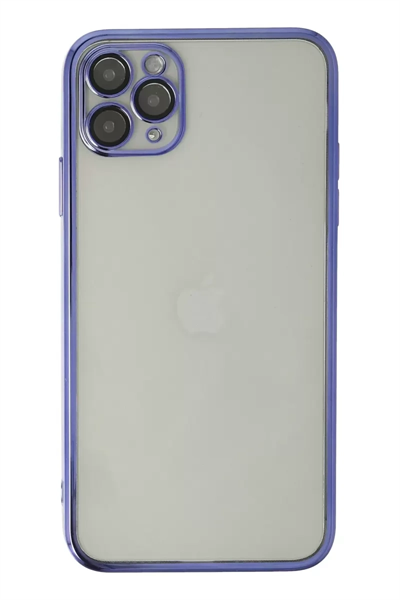 Apple iPhone 11 Pro Max Kılıf Lensli Silikon - Mor