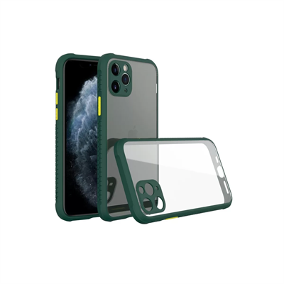 Apple iPhone 11 Pro Max Kılıf Miami Şeffaf Silikon - Koyu Yeşil
