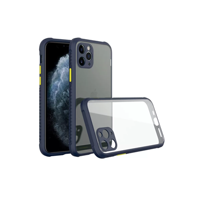 Apple iPhone 11 Pro Max Kılıf Miami Şeffaf Silikon - Lacivert
