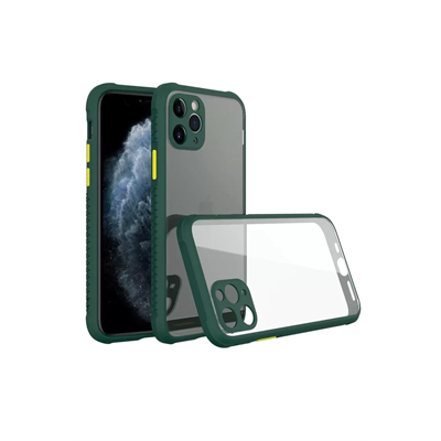 Apple iPhone 11 Pro Max Kılıf Miami Şeffaf Silikon - Koyu Yeşil
