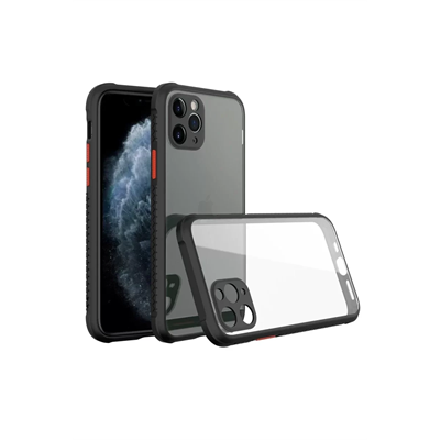 Apple iPhone 11 Pro Max Kılıf Miami Şeffaf Silikon - Siyah