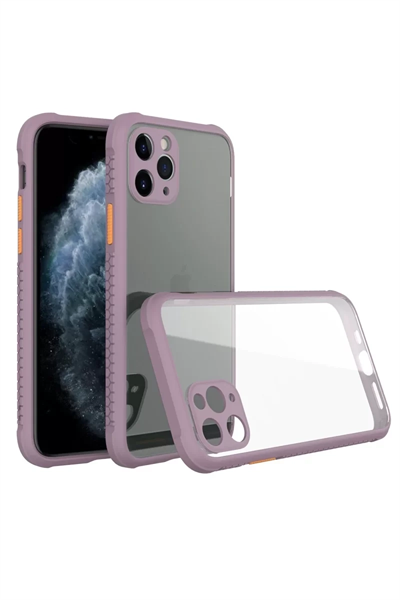 Apple iPhone 11 Pro Max Kılıf Miami Şeffaf Silikon - Açık Mor