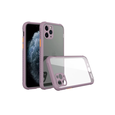 Apple iPhone 11 Pro Max Kılıf Miami Şeffaf Silikon - Açık Mor