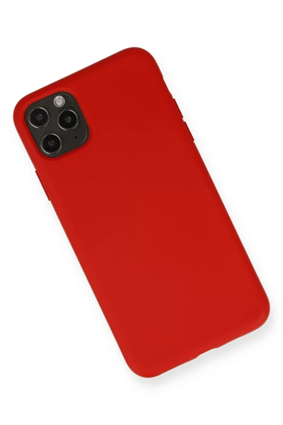 Apple iPhone 11 Pro Max Kılıf Nano içi Kadife Silikon - Kırmızı